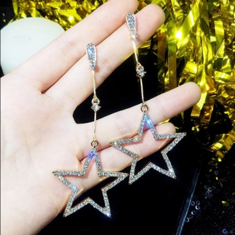 NEW!๐๐๐โญ๏ธ๐ซGOLDEN! PAVE ZIRCON STARS!๐ซโญ๏ธ๐๐๐ - Picture 6 of 16